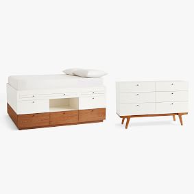 west elm x pbt Modern Captain's Bed &amp; 6-Drawer Dresser Set