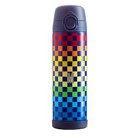 Gear-Up Rainbow Checkered Pixel Water Bottle