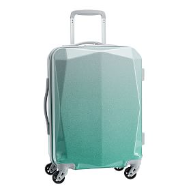 Monique Lhuillier Aqua Glitter Prism Carry-on Luggage