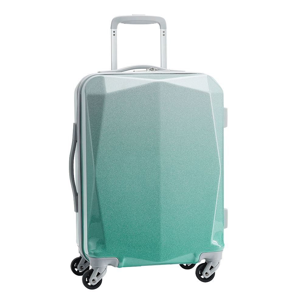 Monique Lhuillier Aqua Glitter Prism Carry-on Luggage