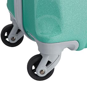 Monique Lhuillier Aqua Glitter Prism Carry-on Luggage