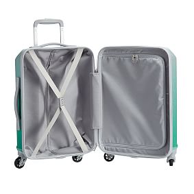 Monique Lhuillier Aqua Glitter Prism Carry-on Luggage