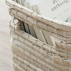 Naturalist Woven Storage Bins, Whitewash