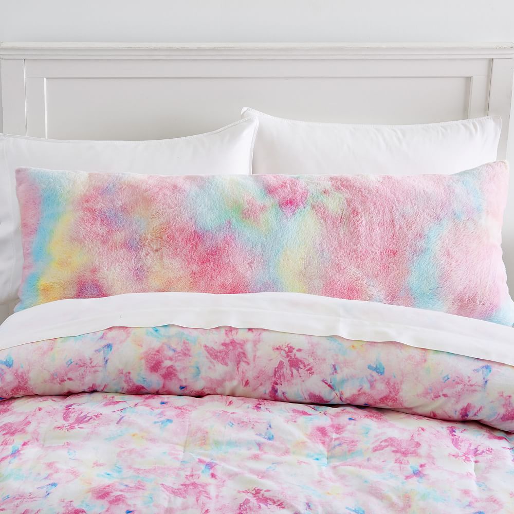 Tie-Dye Faux-Fur Body Pillow