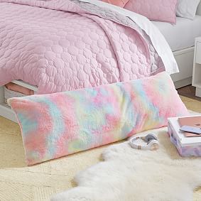 Tie-Dye Faux-Fur Body Pillow