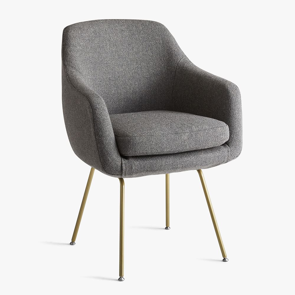 Tweed Baylor Stationary Desk Chair - Charcoal