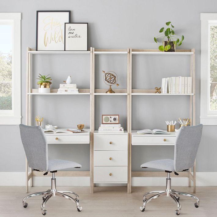 Highland Double Wall Desk Narrow Bookcase Set 82 Pottery Barn Teen