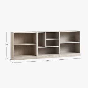 Stack Me Up Triple Mixed Shelf Low Bookcase (90&quot;)