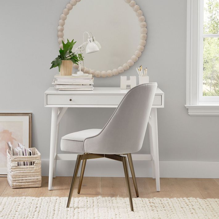 Mid century mini desk white discount