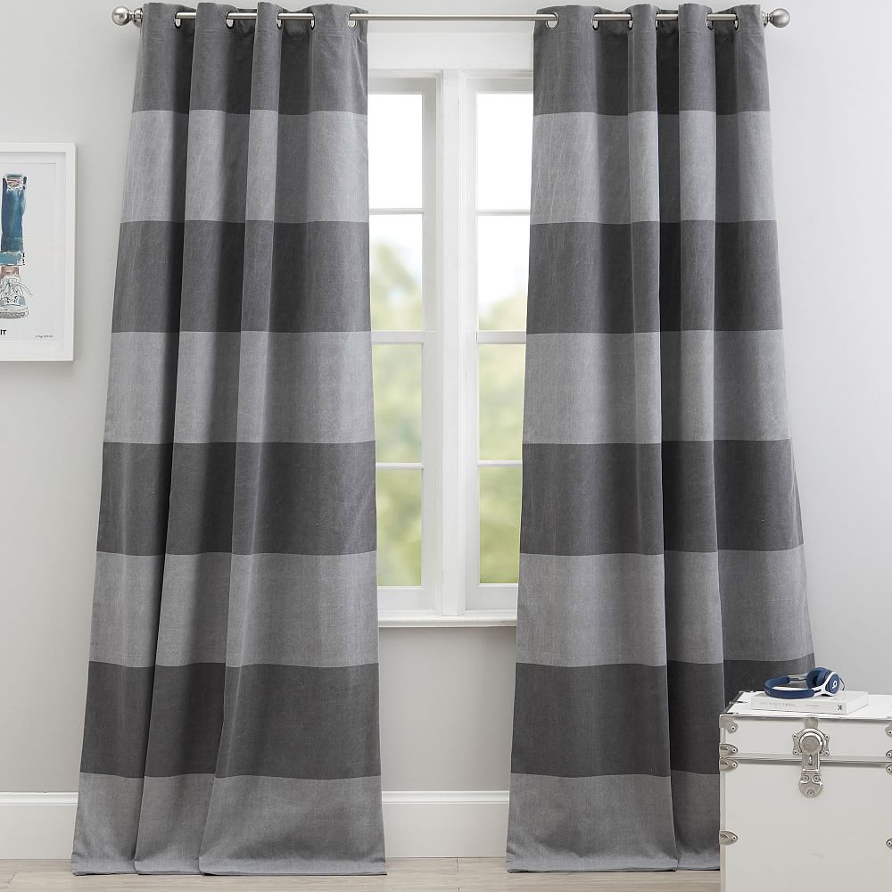 Bold Stripe Blackout Curtain Set