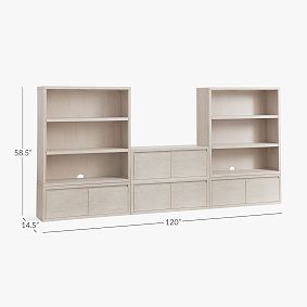 Costa Bookcase Media Set with Drawers (120&quot;)