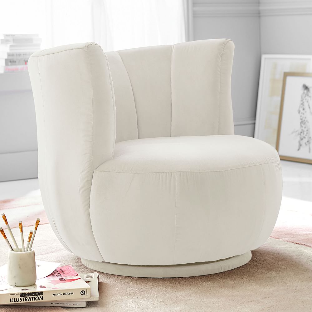 Monique Lhuillier Tulip Chair, Performance Everyday Velvet Ivory