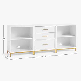 Blaire 4-Cubby Bookcase with Drawers (75&quot;)