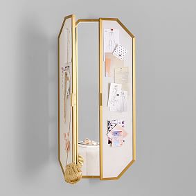 Monique Lhuillier Full Length Trifold Mirror with Pinboard