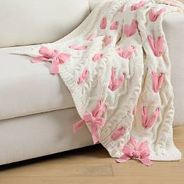 LoveShackFancy Eyelet Oversized Bow Pillow