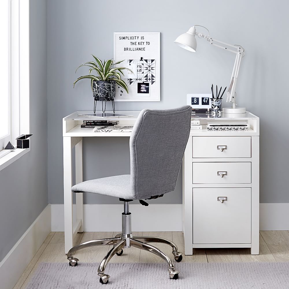 Customize-It Single Pedestal Acrylic Desk