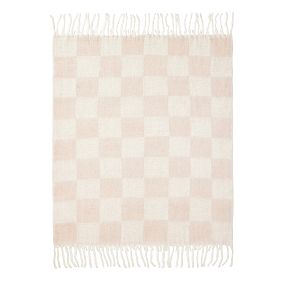 Faux Mohair Check Throw Blanket