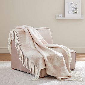 Faux Mohair Check Throw Blanket