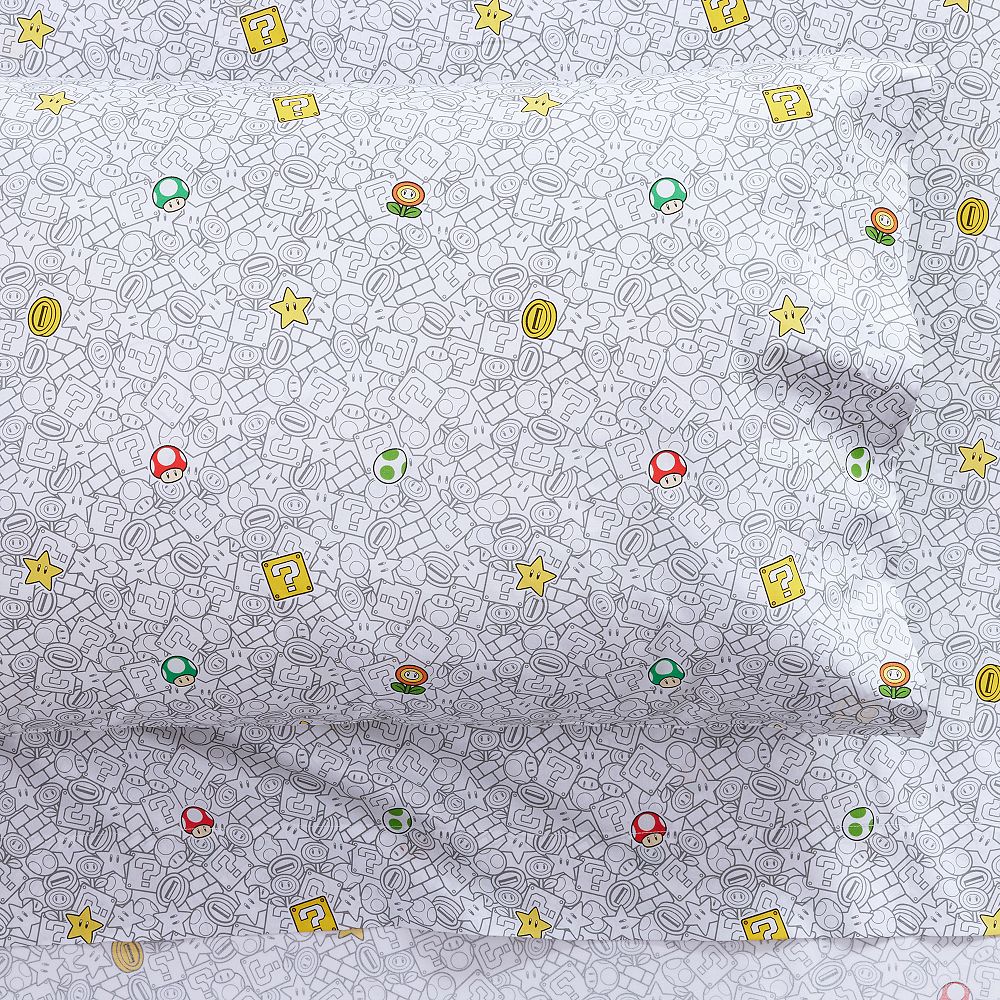 Super Mario&#8482; Power-Up Glow-in-the-Dark Sheet Set