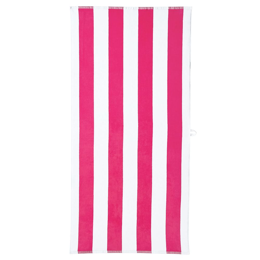 Awning Stripe Beach Towel - Hot Pink