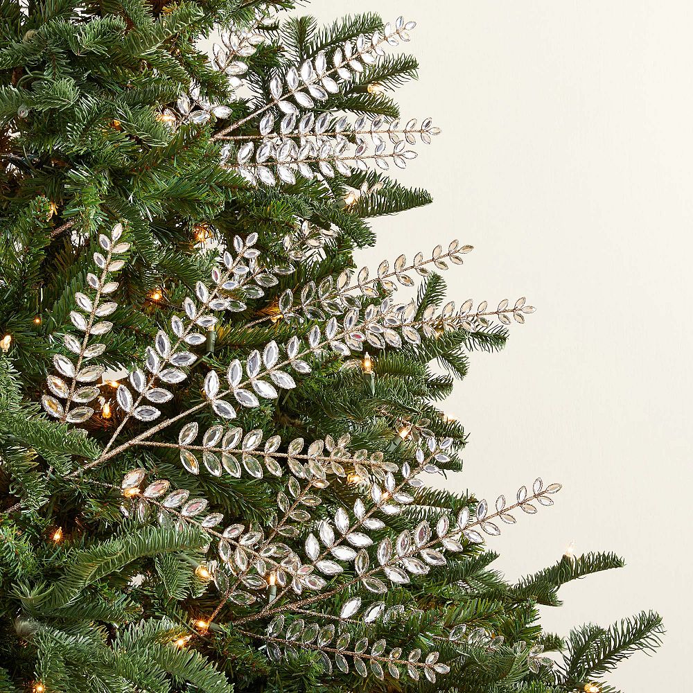 Crystal Leaf Tree Picks - Set of 4