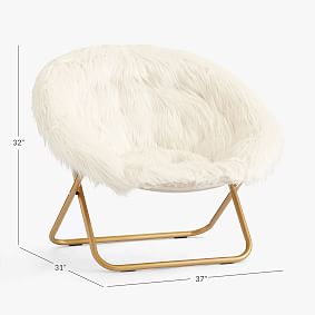 Himalayan Faux Fur Ivory Hang-A-Round Chair