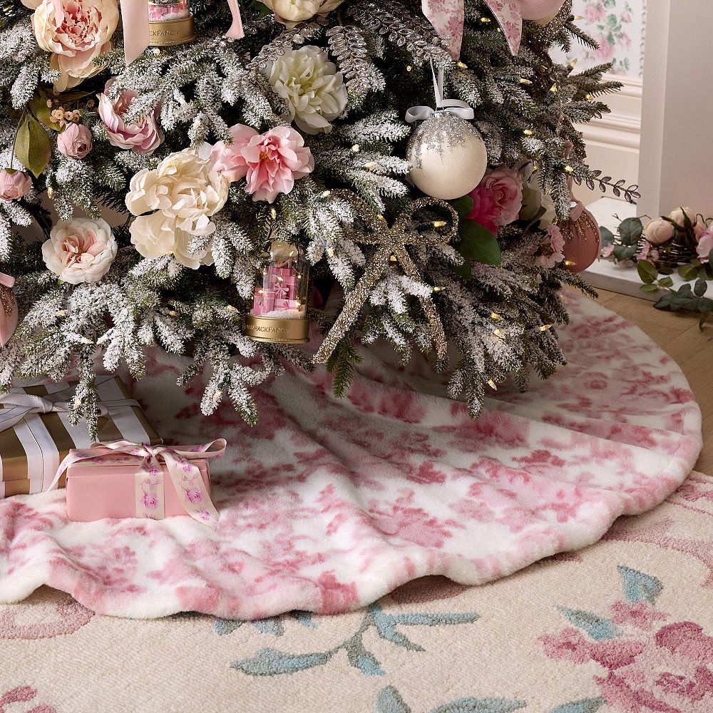 LoveShackFancy Pink Damask Tree Skirt