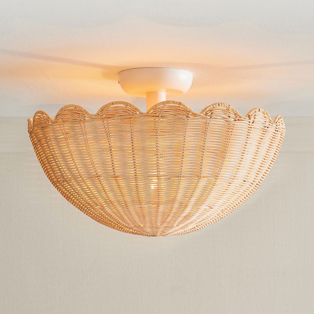 Rattan Bubble Flush Mount | Pottery Barn Teen