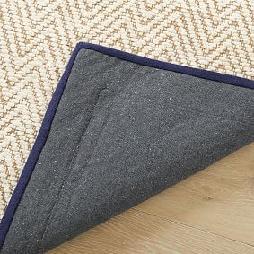 Thick Border Chenille Jute Rug - Navy