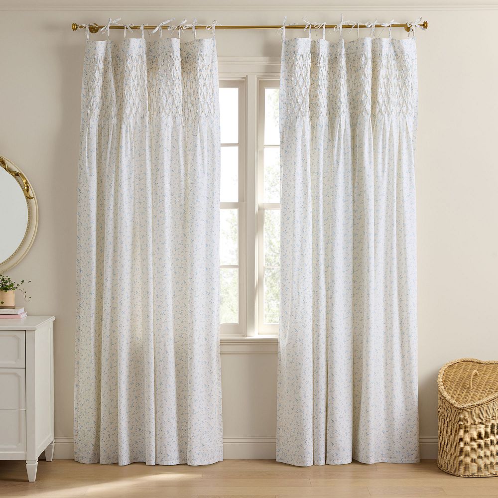 LoveShackFancy Smocked Prairie Floral Curtain