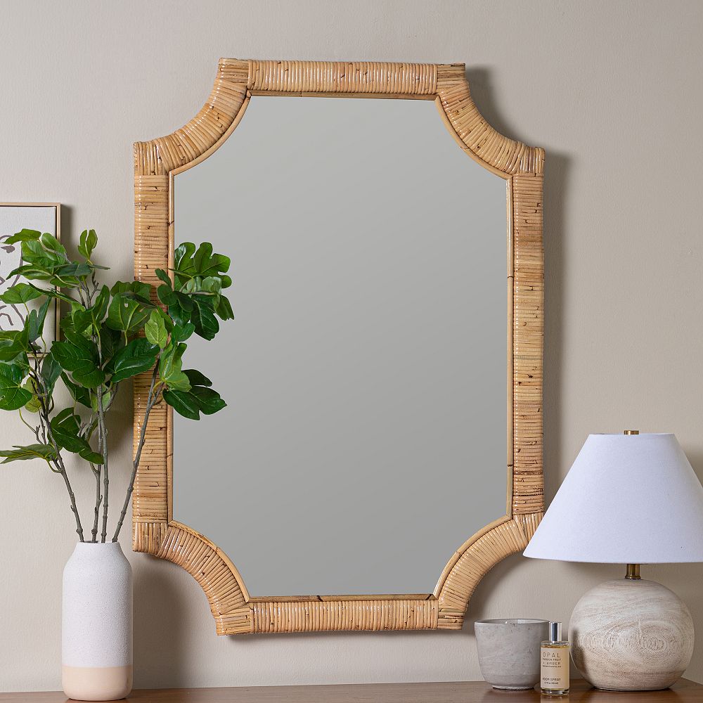 Lina Rattan Wall Mirror (28&quot;x38&quot;)