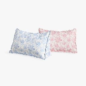 LoveShackFancy Garden Damask Ruffle Wedge Pillow