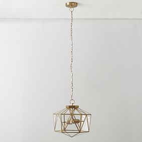 Metal &amp; Glass Prism Chandelier