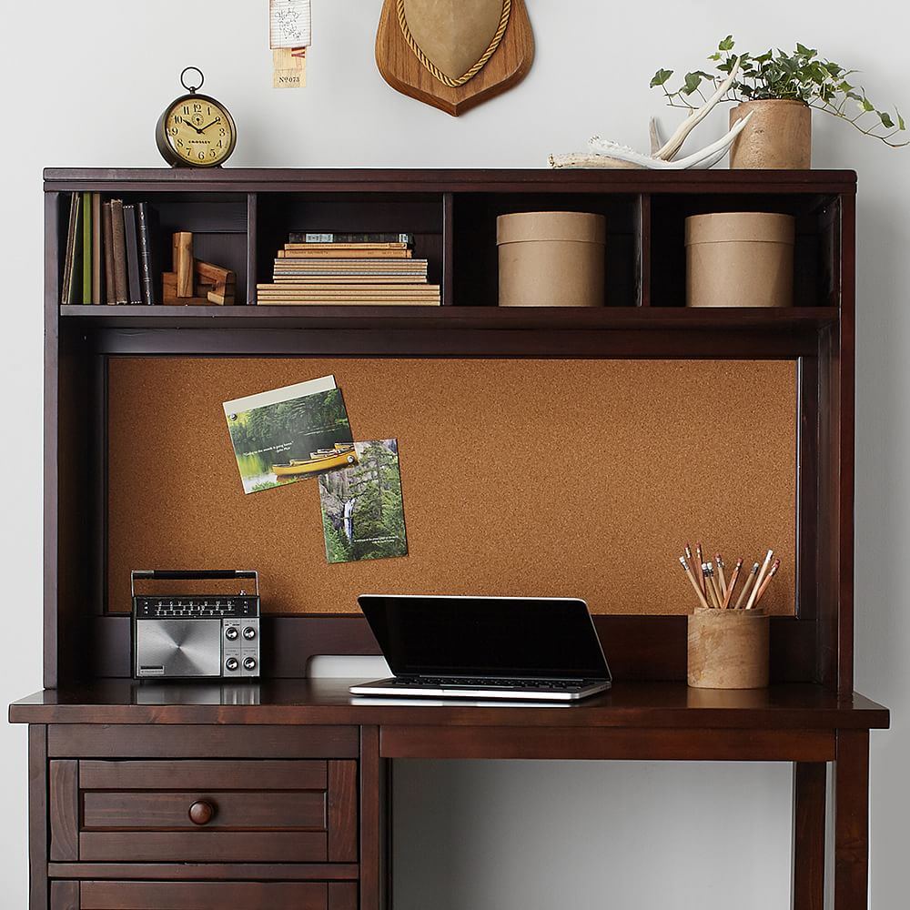 Beadboard Space-Saving Desk Hutch