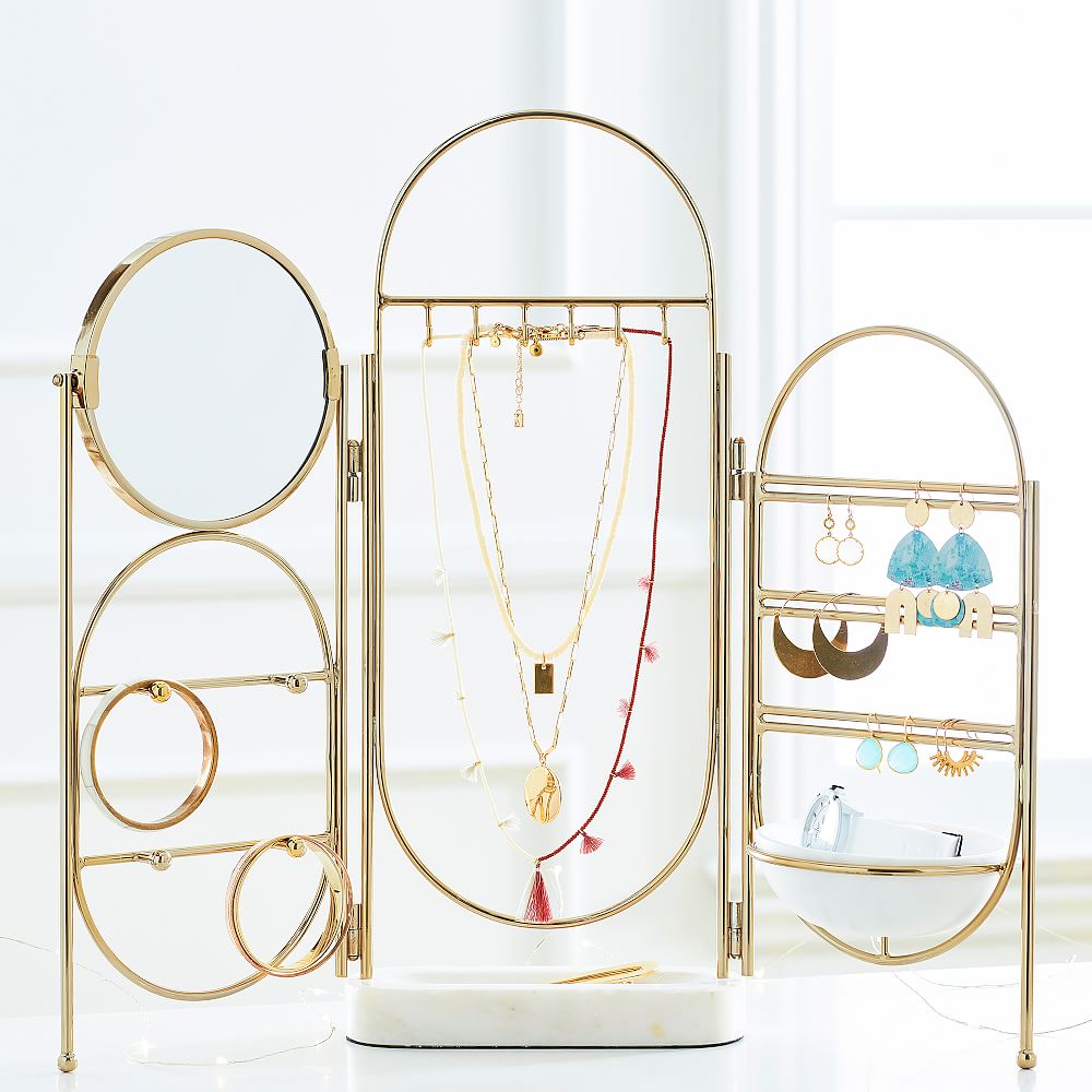 Marble and Gold Jewelry Holder Screen