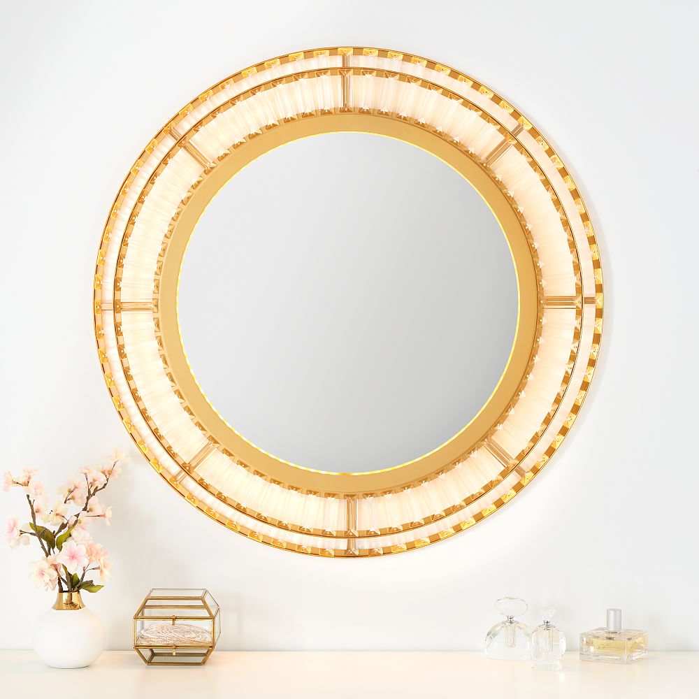 Monique Lhuillier Crystal Lit Mirror