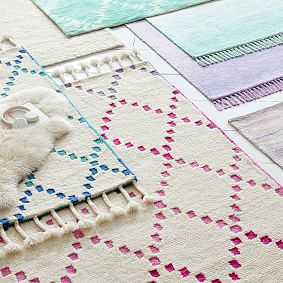 Tonal Lattice Wool Rug - Warm Multi