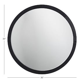 Wood Framed Round Mirror