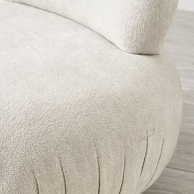 Chenille Crossweave Ivory Bubble Swivel Lounge Chair