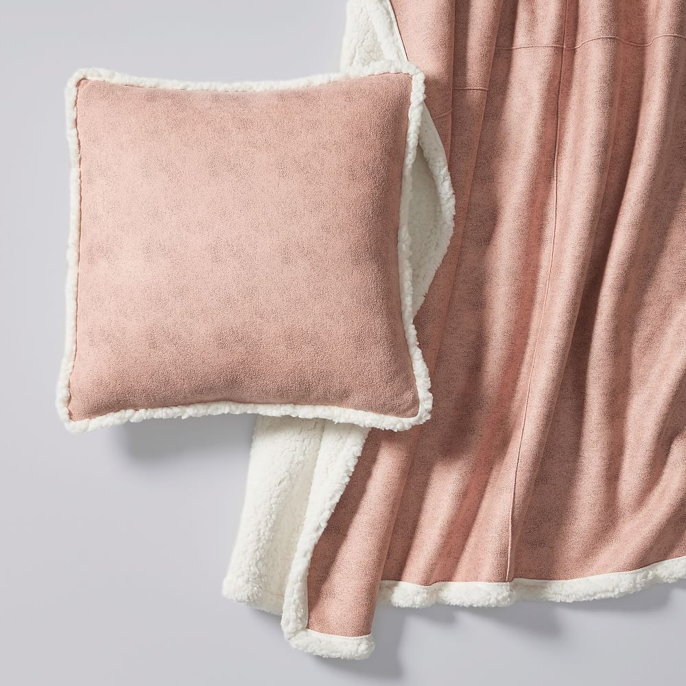 Faux Suede Throw &amp; Pillow Cover Set