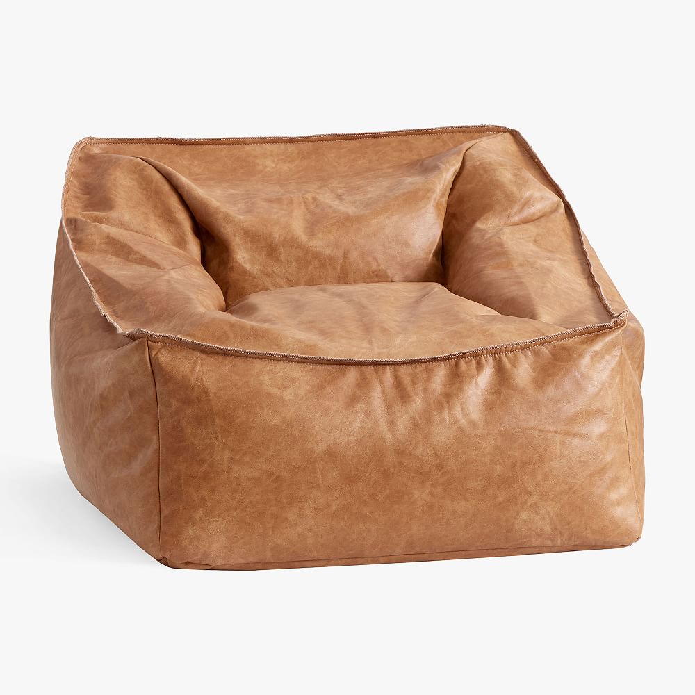 Faux Leather Caramel Modern Lounger