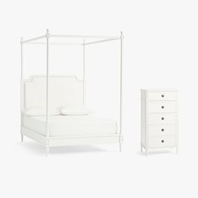 Colette Classic Canopy Bed &amp; 5-Drawer Dresser Set