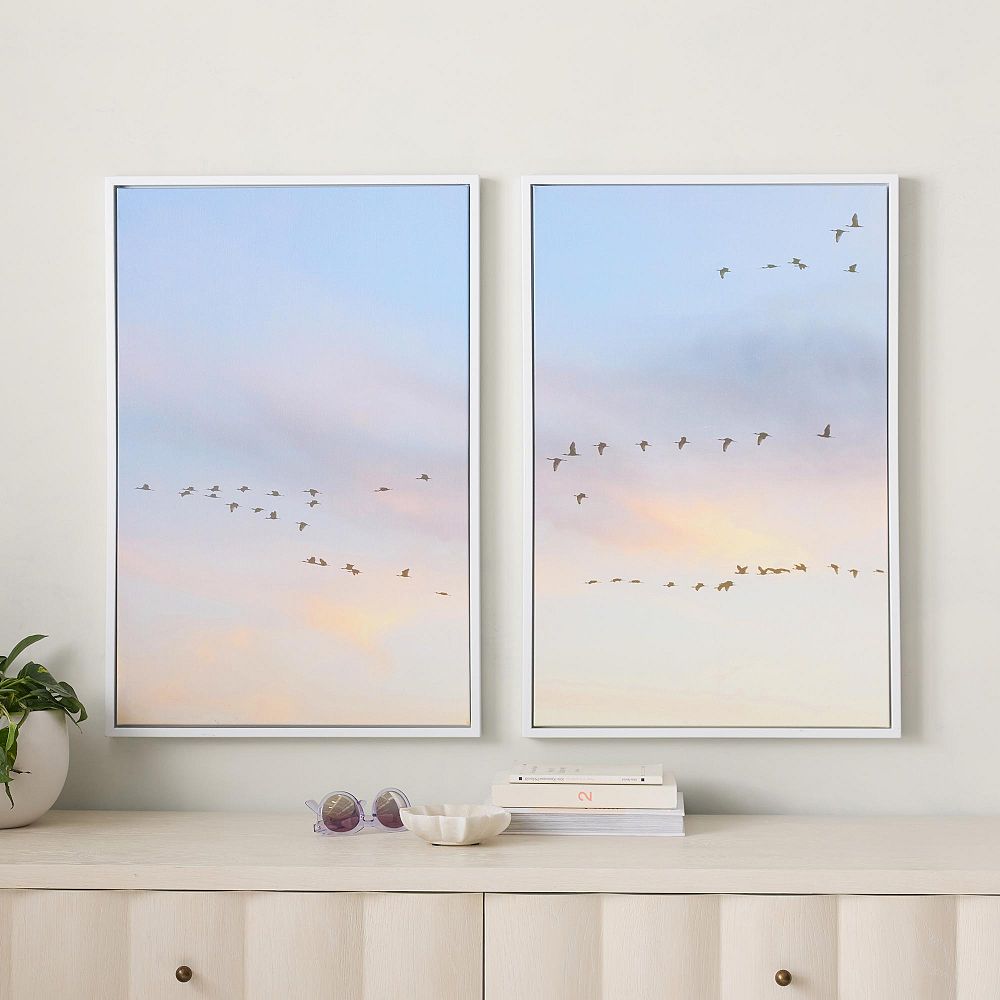 Sunset Birds Canvas Wall Art