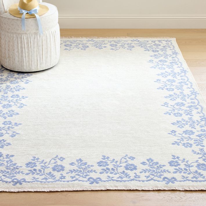 LoveShackFancy Floral Border Washable Rug