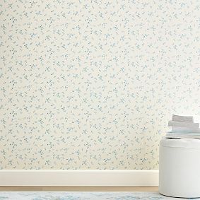 LoveShackFancy Prairie Wildflower Wallpaper - Blue