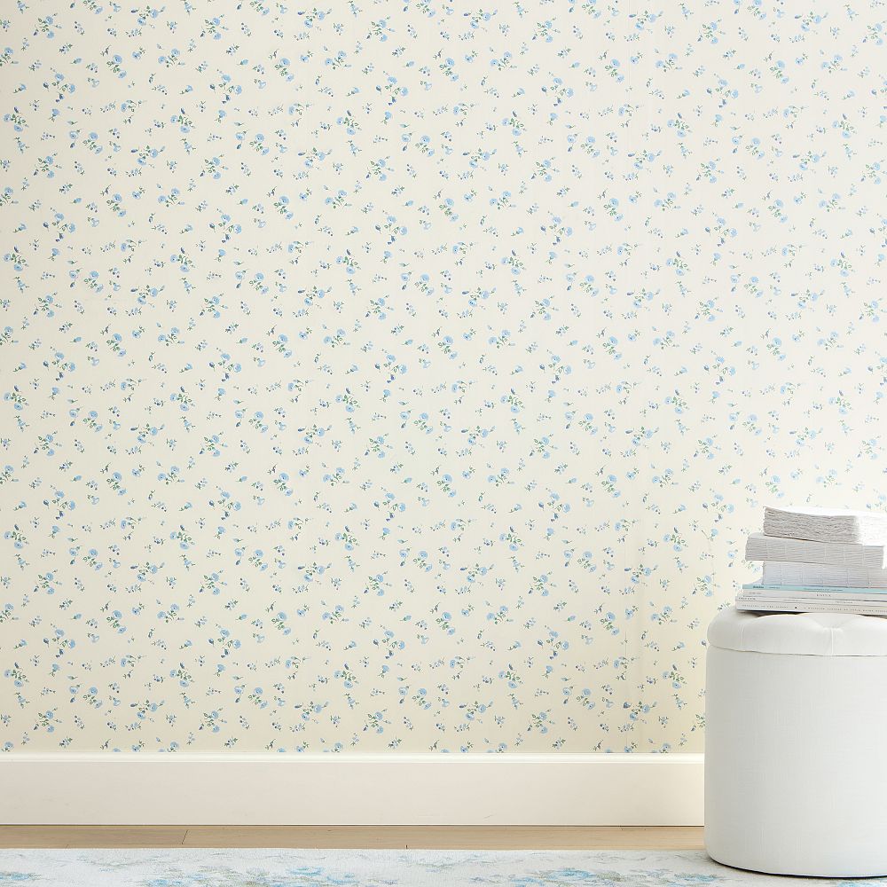 LoveShackFancy Prairie Wildflower Wallpaper - Blue