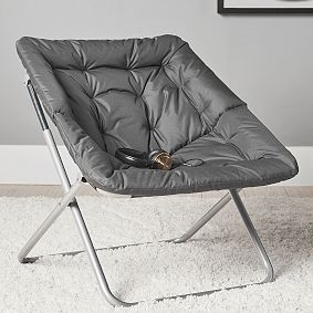 Solid Dark Gray Hang-A-Round Square Chair