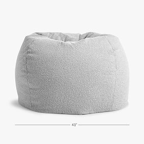 Chunky Boucle Mist Gray Bean Bag Chair