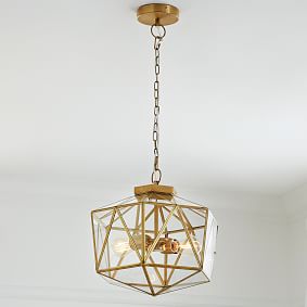 Metal &amp; Glass Prism Chandelier