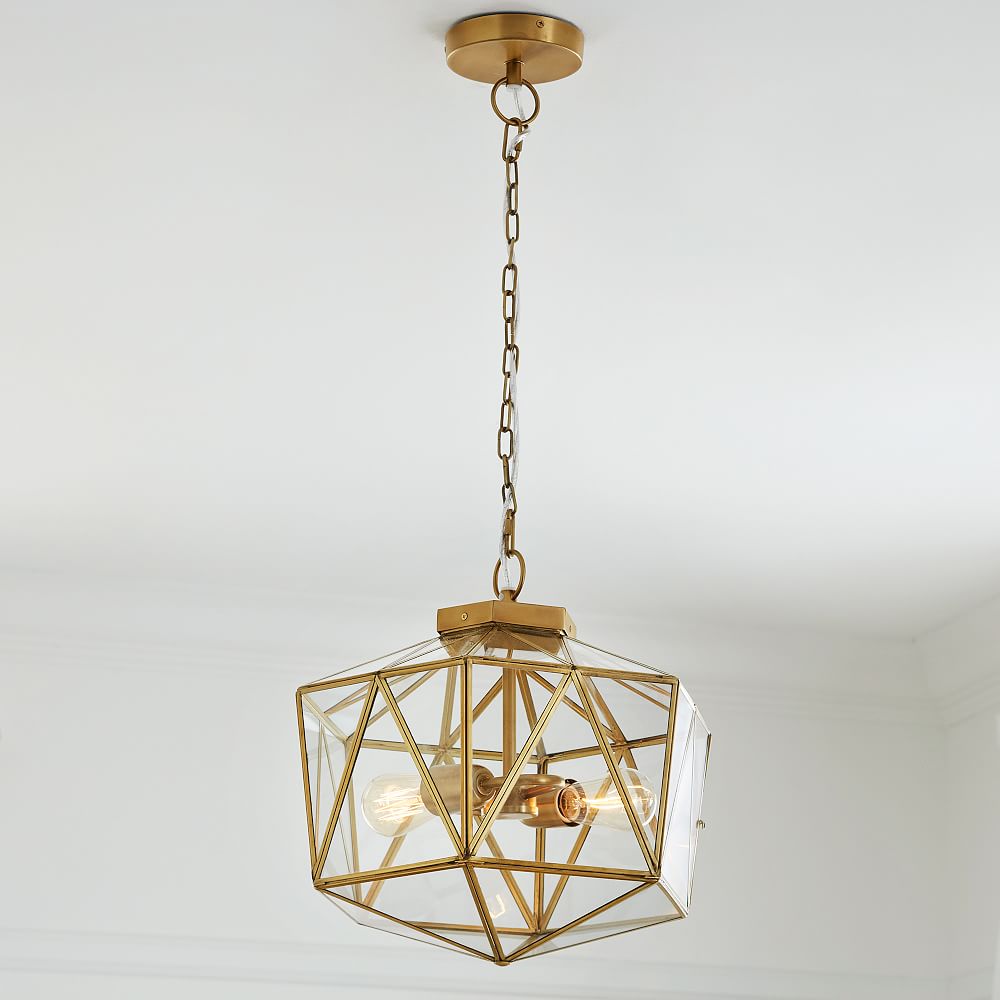 Metal &amp; Glass Prism Chandelier